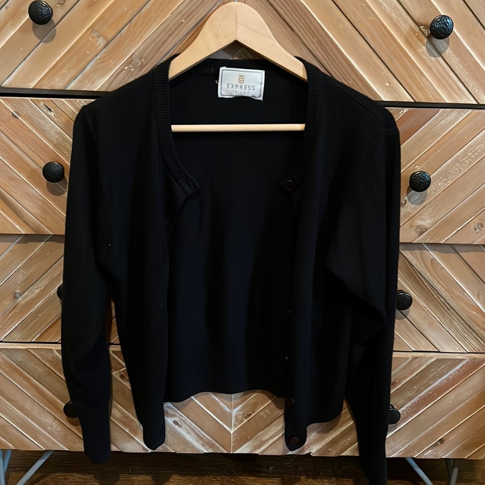 Express tricot button down cardigan